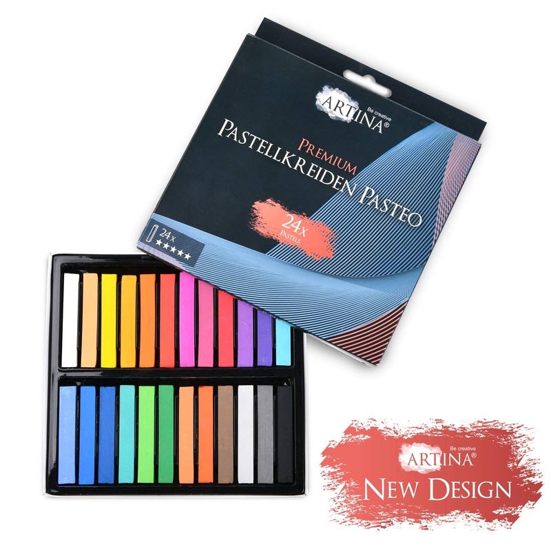 Artina Pasteo Pastel Chalk Set, Soft Pastel Colours in Studio