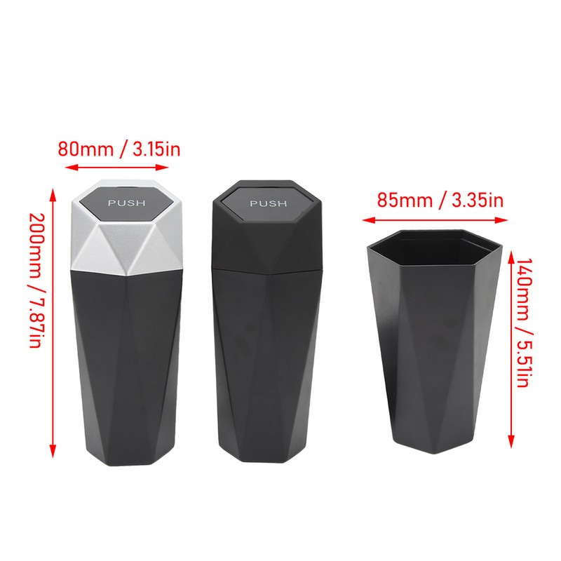 2Pcs Car Trash Can with Lid Waterproof Decorative Automotive Portable