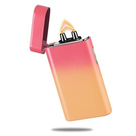 RSBYE Plasma Lighter Rechargeable USB C Electric Torch Lighter Big Arc Electric Lighters Dual Flame Cool Lighters with Upgrade Battery Safety Switch for Candles, Fireworks, Incense (PinkYellow)