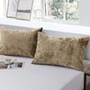 Fredsure Distressed Velvet Pillowcase Pair, 20"x40" Khaki