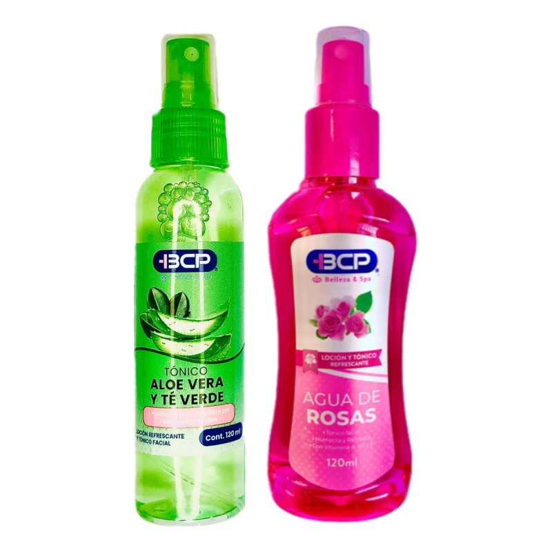 2 Tónicos Té Verde Aloe Vera / Agua De Rosas