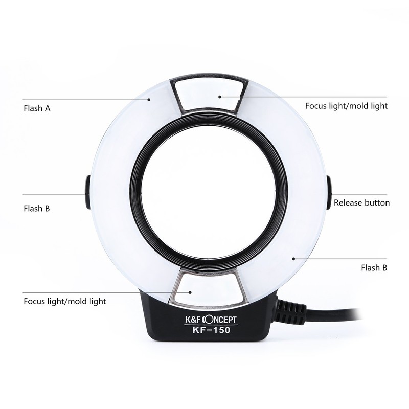 K&F Concept Speedlite Camera Flash TTL Compatible Macro Ring Flash
