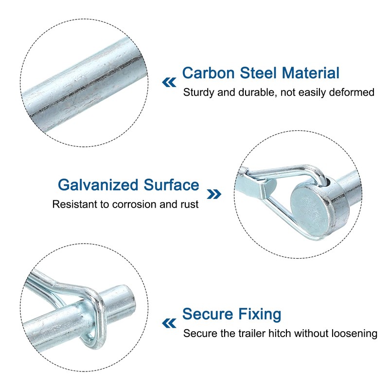 sourcing map 4Pcs 1/4" Dia Trailer Coupler Pin, 2-3/16" Long
