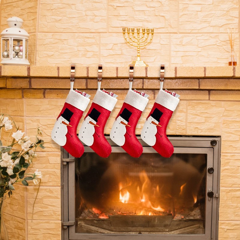 Esjay Christmas Stocking Holder for Fireplace, Set of 4 Stocking