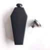 CNFLASK Black Powder Coat Hexagon Coffin Flask 304 Stainless Steel