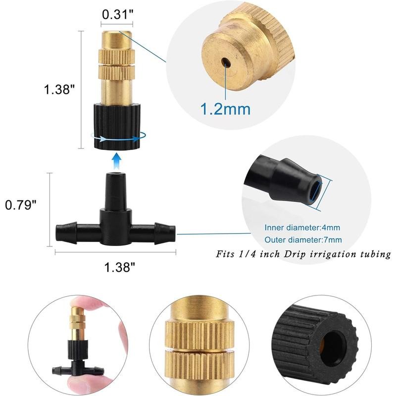 40 count Three-Way Atomizing Nozzle Kit - Adjustable Sprinkler with