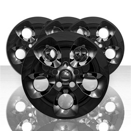 Auto Reflections Set of 4 18" 5 Spoke Wheel Skins for Jeep Wrangler JK Sahara 13-18 - Gloss Black