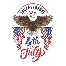 Rchovsam 4th of July Wall Stickers Whole Independence Day Wall Decals Patriotic Eagle Star Red White Blue American Flag Removable Window Door Clings for Home Office Decor Party Supplies