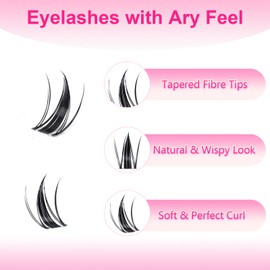 Fairy Lash Clusters Manga Eyelashes C Curl Invisible Band Eyelash Clusters Easy to Apply Wispy Anime Spiky Lashes Natural Volume Lash Extensions Reusable Individual Lashes for Soft Dramatic Look
