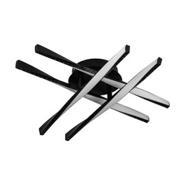 EGLO Adeje LED Ceiling Light, Minimalist Metal Ceiling Light in Black and Plastic in White, Lamp Ceiling for Living Room, Bedroom and Hallway, Warm White, 43.5 x 43.5 cm