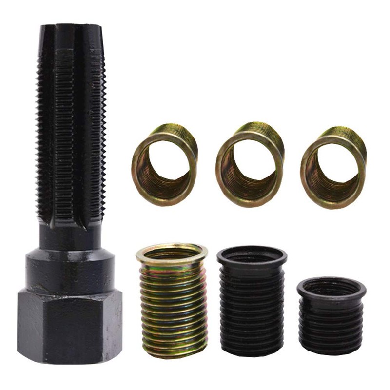 CALIDAKA Spark Plug Repair Kit 16Pcs Carbon Steel Spark Plug