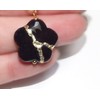 Kintsugi 20mm Black Howlite Broken Sakura Blossom Mended with 23k