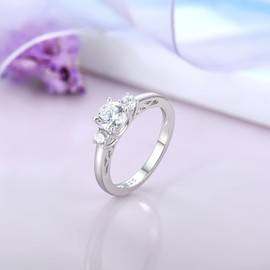 Starchenie Women Ring, 925 Sterling Silver Engagement Ring Promise Ring for Lovers