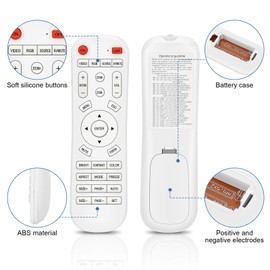 Control Remoto de Reemplazo Universal para la Mayoría de los Proyectores, Todo en Control Remoto Distancia de Control de 10 M Operación Simple -