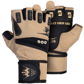 Weightlifting Gloves for Crossfit Workout Training - Fitness Gym Bodybuilding Gloves for Men or Women - Best for Heavy Weight Lifting Exercise Integrated W. Full Wrist Support Wraps (Desert Tan, XXL)