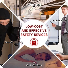 Door Stoppers Security Bar 2Pack - Adjustable Windows/Sliding Door Lock, Upgraded Heavy Duty Door Jammer for Apartment, Travel, Hotel, Home, Office, Dorm