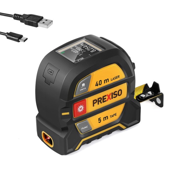 PREXISO Laser Rangefinder, 40 m, Digital Laser Tape Measure with