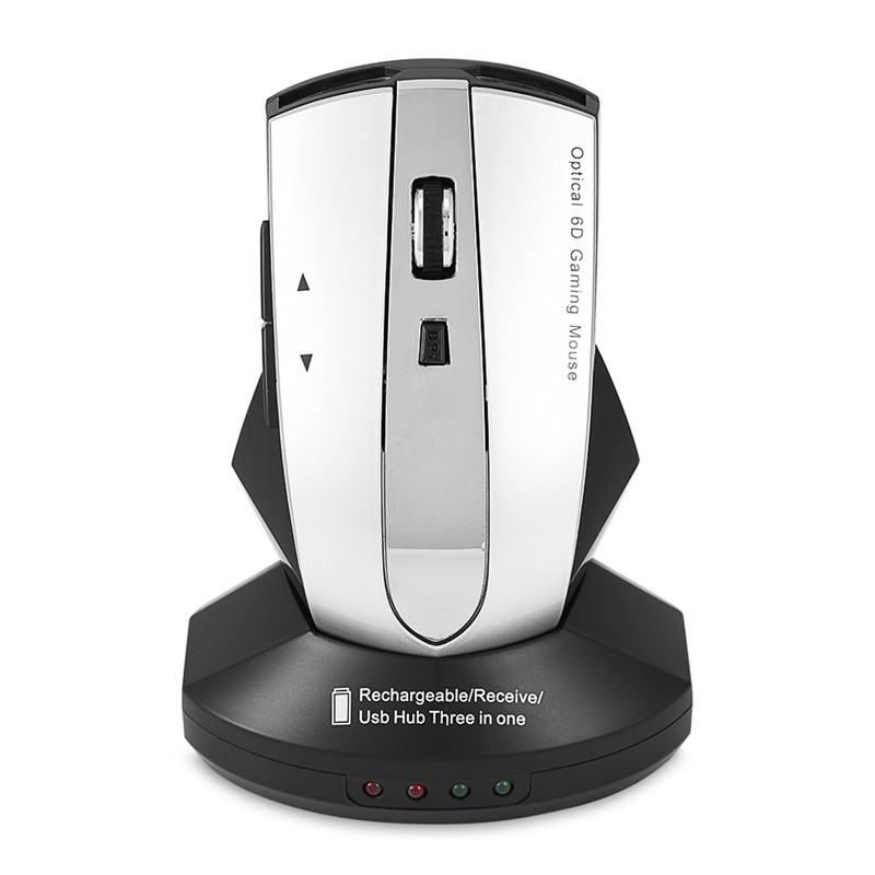 2.4GHz Rechargeable Wireless Optical Gaming Mouse w Charging Dock Stand