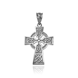 LA BLINGZ Sterling Silver Celtic Cross Charm Necklace (Pendant only)