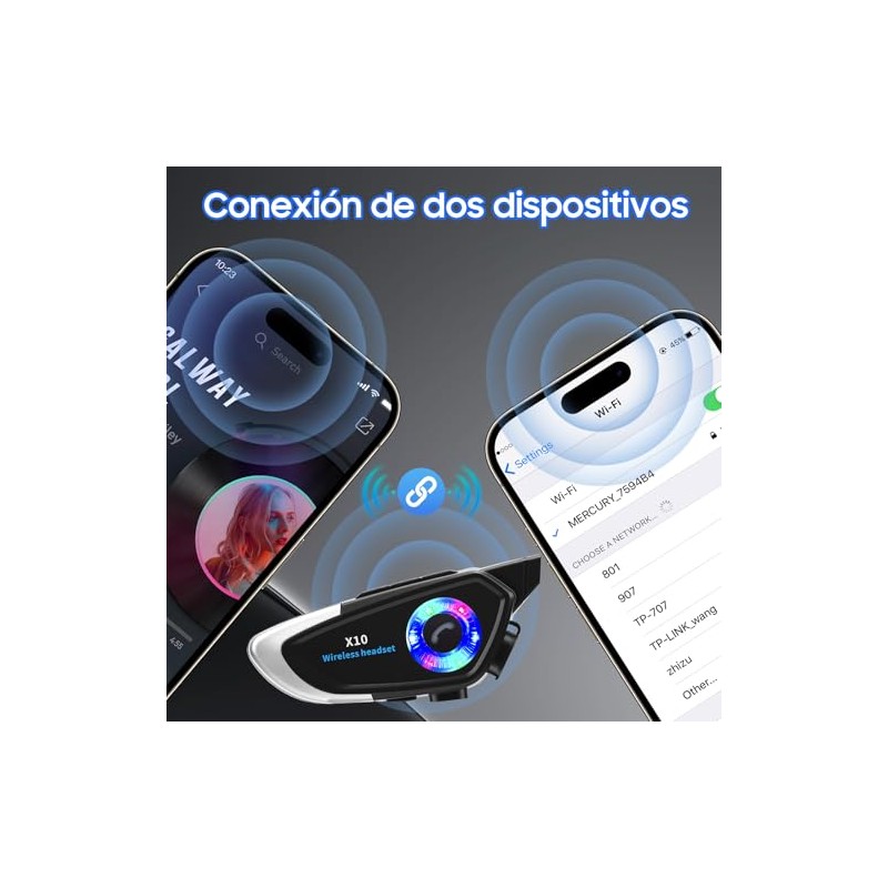 Intercomunicador para Casco de Moto con MicróFono, Auricular Bluetooth 5.4,