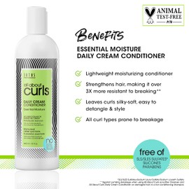 All About Curls Daily Cream Conditioner | Essential Moisture | Strengthens | 3X Resistance to Breaking | All Curly Hair Types | Cruelty Free | Sulfate Free | 32 Fl Oz