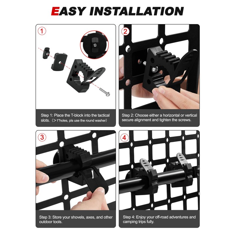 NILKATSS 2-Pack Rubber Molle Panel Clamp Holder Kit Fit 1-2