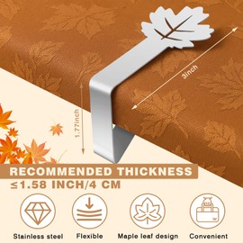 Otoolling 12 Pcs Tablecloth Clips Holder Maple Leaf Shape Picnic Table Cloth Clips Heavy Duty Stainless Steel Cover Clamps for Outdoor Party Wedding Restaurant Home Camping Accessories