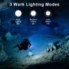 Hecloud Underwater 400ft Waterproof LED Scuba Dive Light Rechargeable Diving