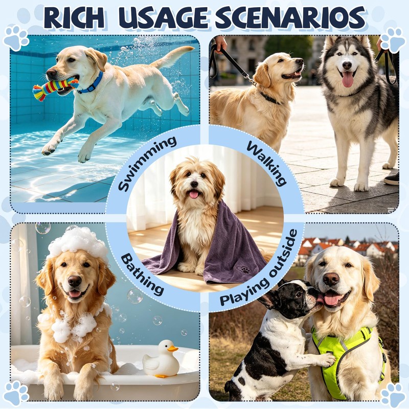 GSrenyu Dog Towel for Drying Absorbent Microfiber Pet Towel 100