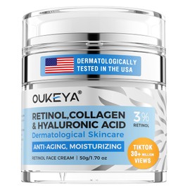OUKEYA Retinol Cream for Face,Wrinkle for Women, Anti-Aging Moisturizer,Neck Firming & Décolleté,Moisturizer Face Cream,Day Night with 5% Hyaluronic Acid Cream