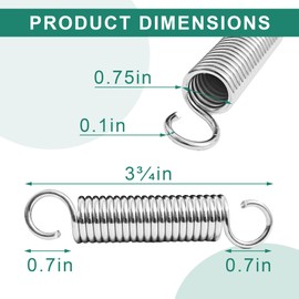 Racfenick 3 3/4 inch (95mm-2 pcs) Springs Mechanism Tension Steel Spring Long Neck Hook Replacement Parts for Recliner Sofa Chair or Others