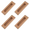 MOROBOR 4PCS Rectangular Wood Recessed Concealed Handle, Embedded Design Sliding