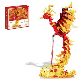 WHIZGO Fire Phoenix Mini Building Set, Bird Building Blocks,Magic Phoenix Collection Model for Adults, Home Office Decor, Ideas Bird Toy Birthday Gift for Kids Boys and Girls Fans Ages 14+ (1071PCS)