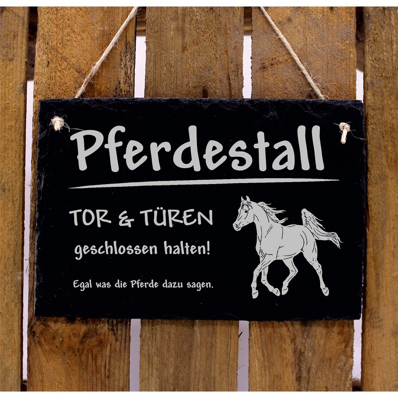 Horse Slate Sign Engraved - Horse Stable Gate & Doors