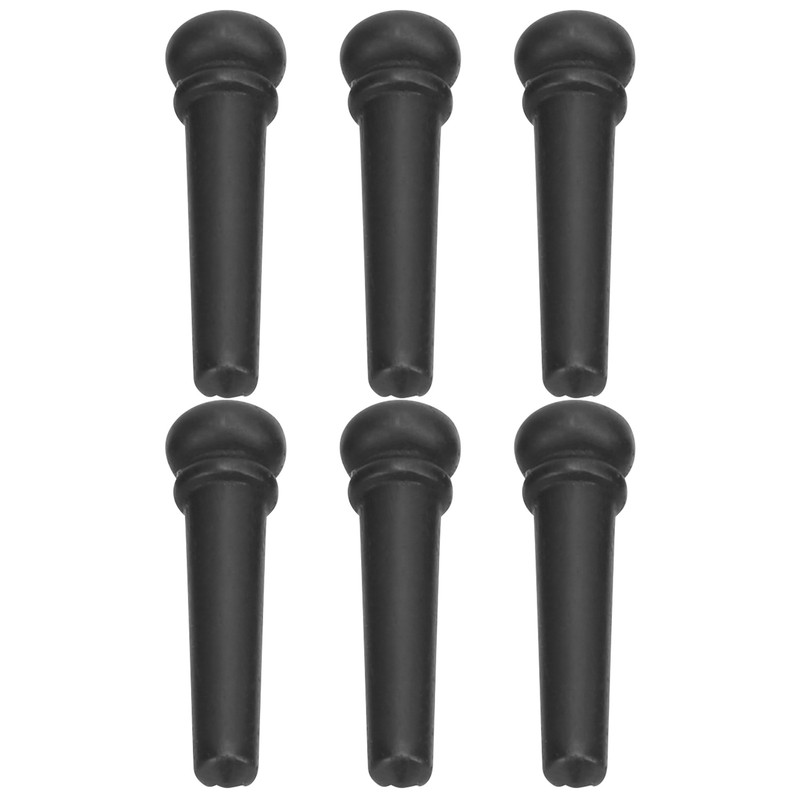 6pcs Ebony Acoustic Guitar Pins Pegs Guitar Parts Replacement Tool