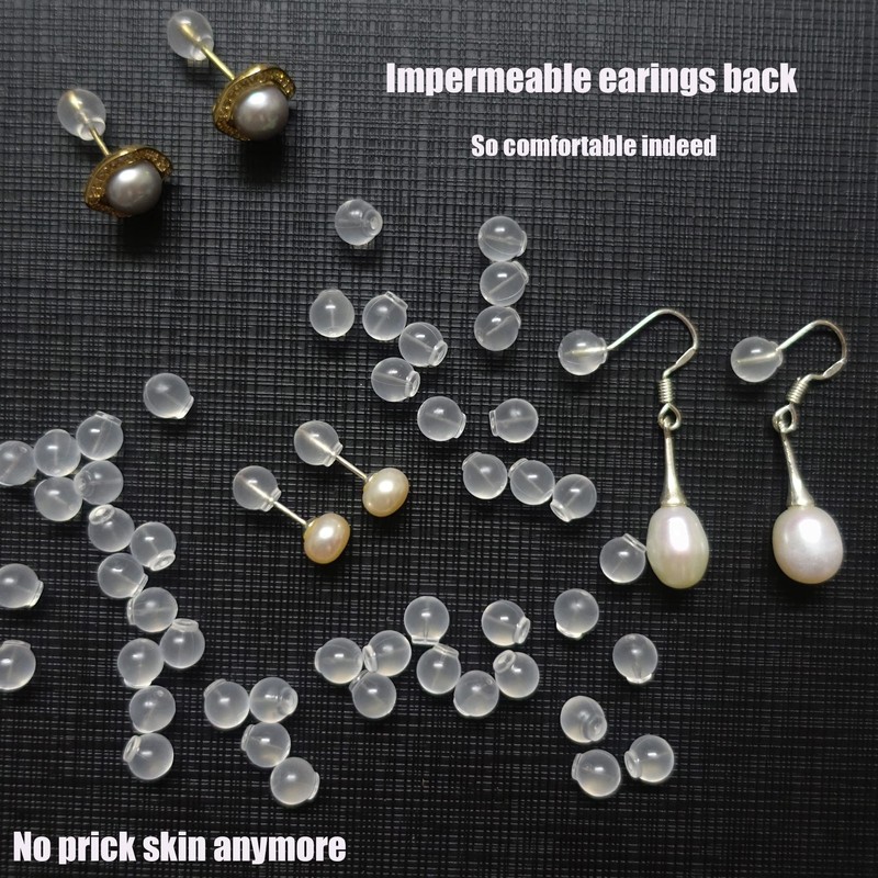OwlkOrmy 102pcs Comfort Impenetrable Soft Safety Earring Backs TPE Medical