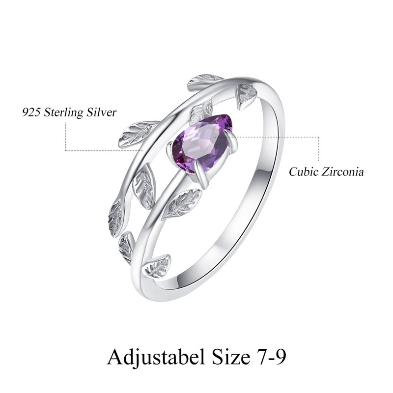 PRAYMOS June Birthstone Rings for Women 925 Sterling Silver Stackable
