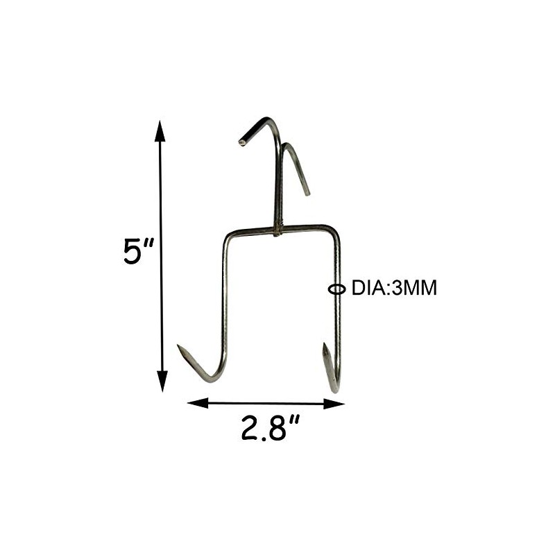 TIHOOD 4Pack Smoker Hooks - Stainless Steel Bacon Hanger, Roast