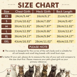 DENTRUN Cat Recovery Suit, Kitten Hair Sticky Onesie, Surgical Cone Alternative Shirts for Female Male Cat Recovery After Surgery, Cat Hair Spreading Prevent Clothes Pajama Apparel for Cats Only