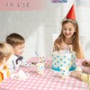Vedran 4 Pack Pink Gingham Tablecloth Decorations, Pink and White