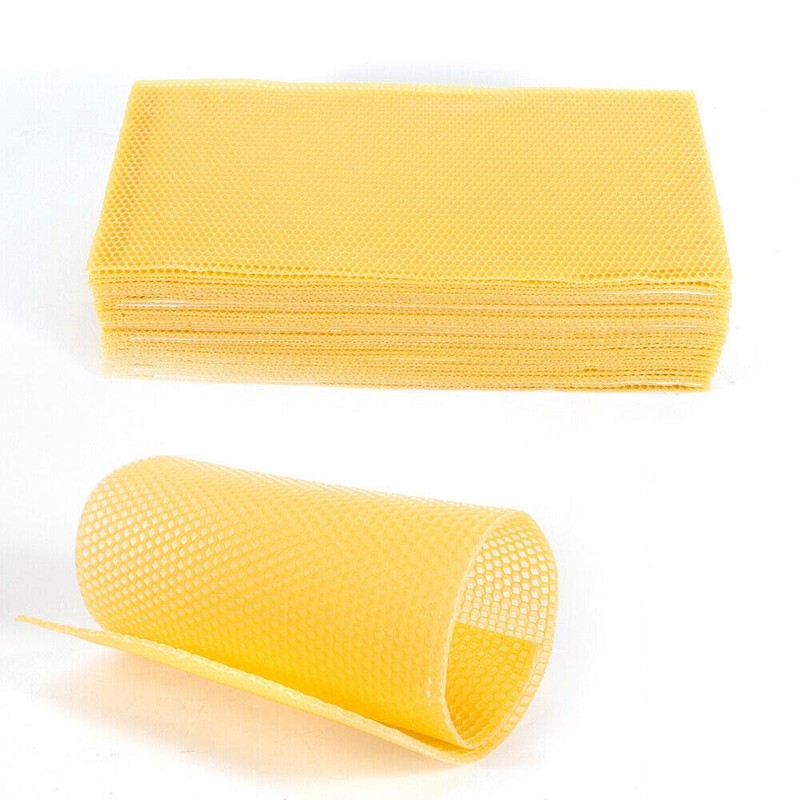 VPABES 30PCS Beeswax Sheets Natural Beewax Foundation Sheets for Honey