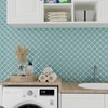 VEELIKE Light Teal Moroccan Peel and Stick Tile Backsplash 6
