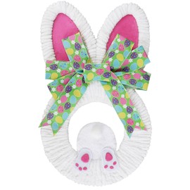 20 Inch Easter Bunny Wreath for Front Door Home and Garden Spring Rabbit Wreath Decor