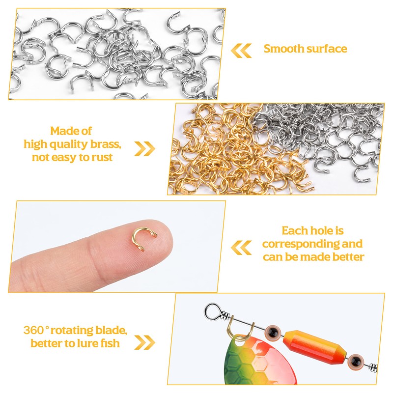 Fishing Clevis Easy Spin U-Shaped Brass Links, 120/250pcs Quick Change
