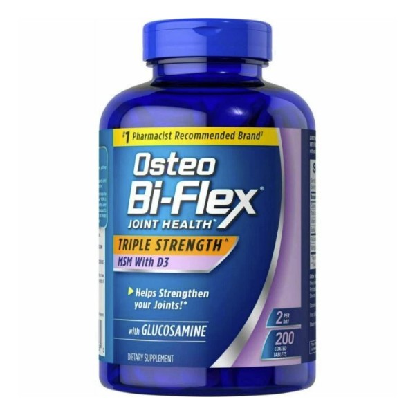 200 Tablets SEALED OSTEO BI-FLEX Triple Strength Glucosamine MSM D3