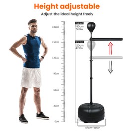 INNOLIFE Height Adjustable Boxing Bar, Boxing Spinning Bar with Punching Bag, Speed Trainer for Home Gym, Black