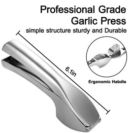 Garlic Press, Garlic Press Stainless Steel Garlic Press for Kitchen, Easy Squeeze Garlic and Ginger, Premium Garlic Press for Kitchen and Home, Easy to Clean and