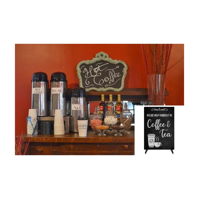 Please Help Yourself To Coffee & Tea Sign/Notice - Freestanding