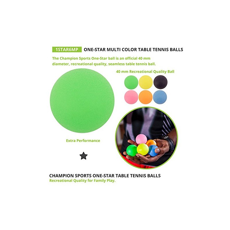 Champion Sports 1 Star Table Tennis Ball Pack – Solid