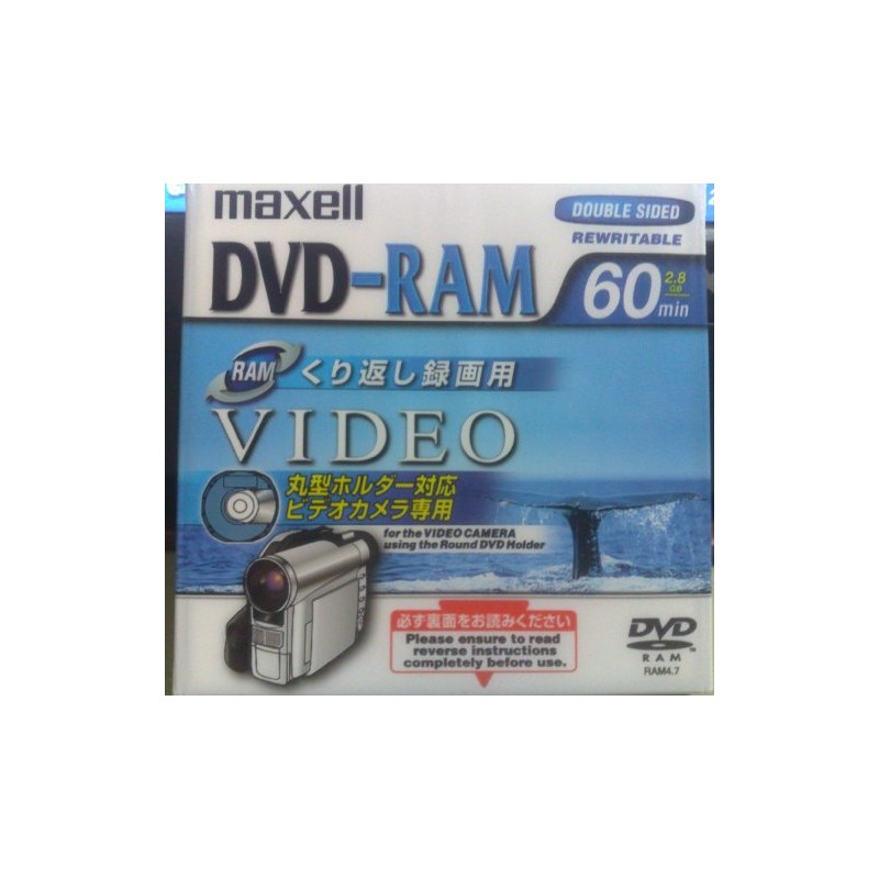 maxell ビデオカメラ用8cmDVD-RAM DRMH60.1P ホルダータイプ 両面2.8GB/60分